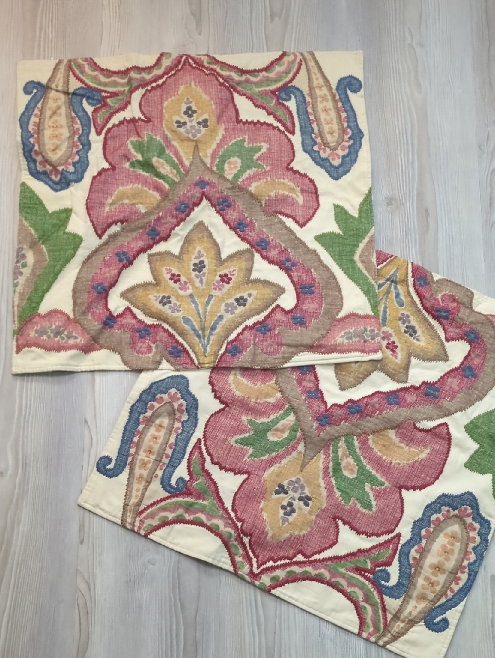 Pottery Barn Karlie Ikat Design Pillow Covers colorful embroidered Set Of 2